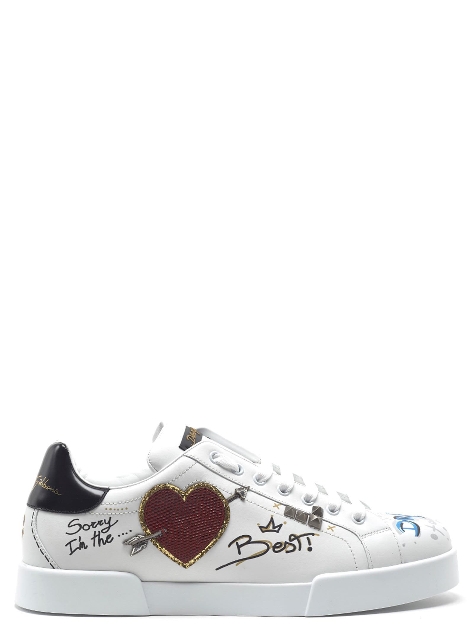Dolce & Gabbana Portofino Graffiti Sneakers In Multicolor | ModeSens