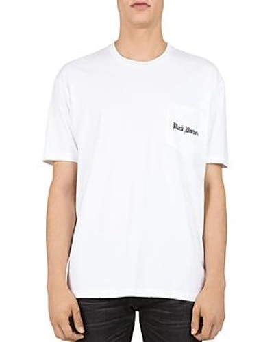 The Kooples Black Wisdom Graphic Pocket T-shirt In White