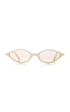 Alessandra Rich X Linda Farrow Skinny Oval Cat-eye Sunglasses In Neutral