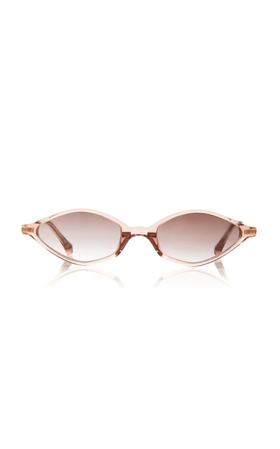 Alessandra Rich X Linda Farrow Skinny Oval Cat-eye Sunglasses In Pink