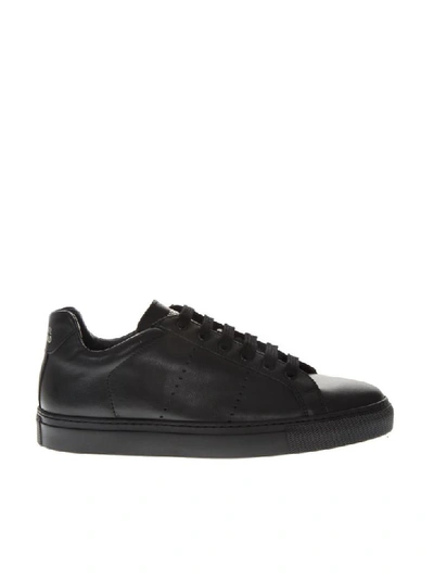 National Standard Black Holes Leather Sneakers