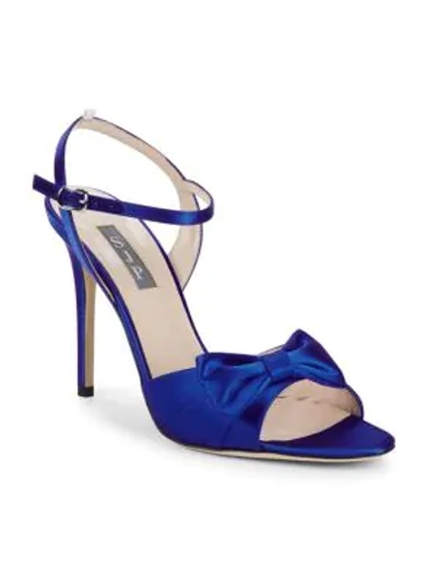 Sjp By Sarah Jessica Parker Louise Satin Bow Stiletto Sandals In Blue