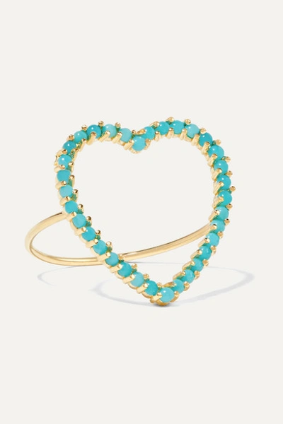 Jennifer Meyer Open Heart 18-karat Gold Turquoise Ring