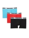 Diesel Umbx Sebastian 3-pack Boxer Briefs In Blue Red