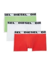 Diesel Umbx Kory 3-pack Boxer Briefs In Green Red