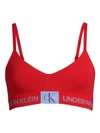 Calvin Klein Monogram Unlined Triangle Bralette In Manic Red