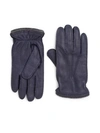 Saks Fifth Avenue Deerskin Leather Gloves In Blue