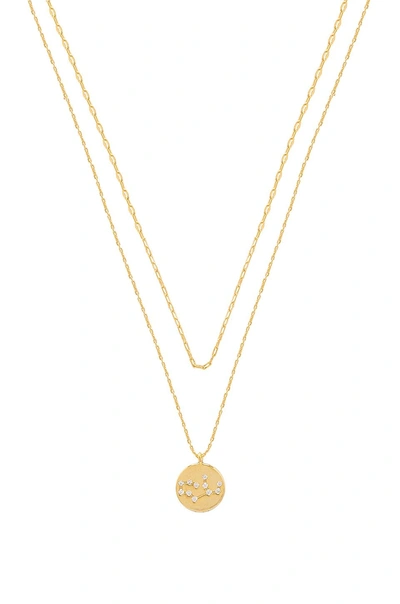 Five And Two Orion Virgo Necklace In Metallic Gold