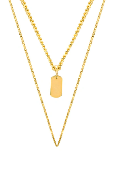 Five And Two Peyton Necklace In Metallic Gold.