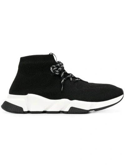 Balenciaga Lace-up Speed Sock Sneakers In 1000