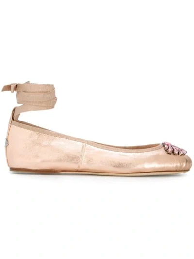 Jimmy Choo Grace Ballerinas In Pink