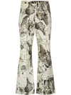 Andrea Marques Maps Print Wide Leg Cropped Trousers In Est Mapa Natural
