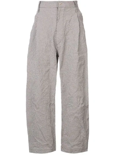 Sankuanz Belted Checked Trousers In White