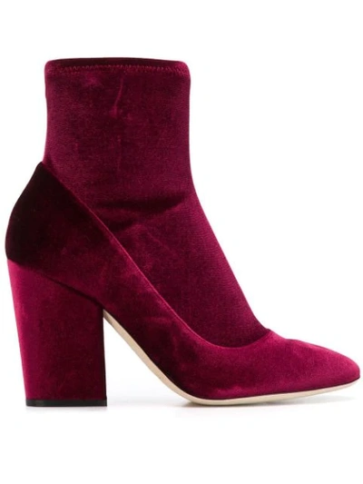 Sergio Rossi Ankle Boots In Red