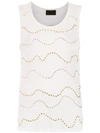 Andrea Bogosian Embellished Linen Top In White