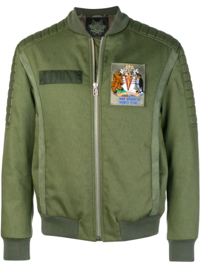 Mr & Mrs Italy Fur Lined Bomber Jacket In Green