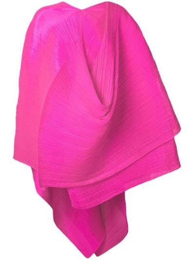 Issey Miyake Madame T Shawl Poncho In Pink