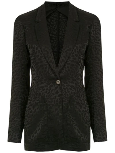 À La Garçonne Jacquard Blazer In Black