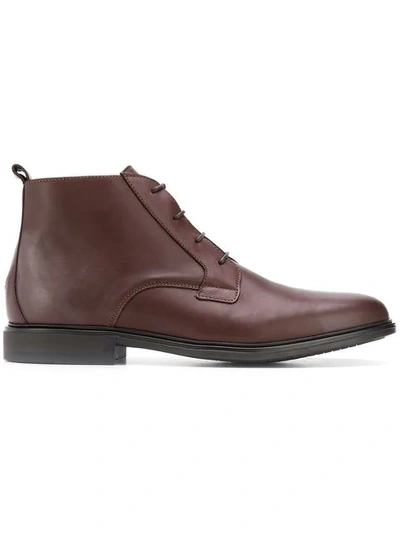 Tommy Hilfiger Almond Toe Boots In Brown