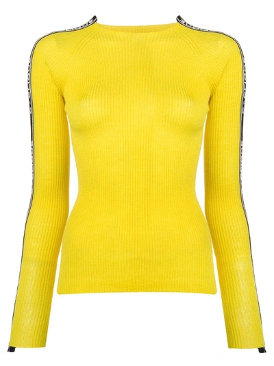 Pinko Ribbed Sweater In Yellow