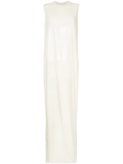 Rick Owens Long Sleeveless Dress In Neutrals