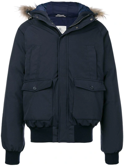 Pyrenex Padded Parka Coat In Blue