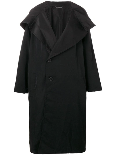 Yohji Yamamoto Off-centre Button Coat - Black