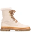 Agl Attilio Giusti Leombruni Fur Trim Ankle Boots In Neutrals