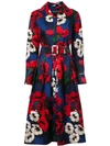 Samantha Sung Floral Flared Shirt Dress In Black