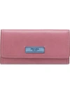 Prada Etiquette Logo-patch Wallet In Pink
