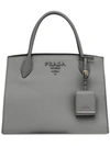 Prada Monochrome Tote In Grey