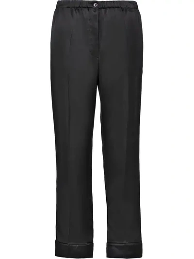 Prada Satin Pajama Pants - Black