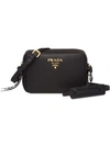 Prada Black Logo Leather Shoulder Bag