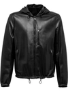 Prada Reversible Leather Jacket In Black