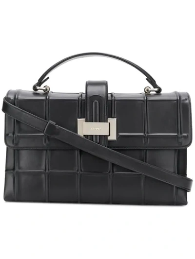 Rodo Embossed Check Tote - Black