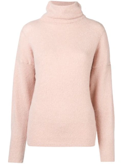 Dagmar Ester Turtleneck Brushed Sweater In Pink