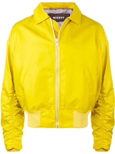 Misbhv Embroidered Logo Bomber Jacket - Yellow