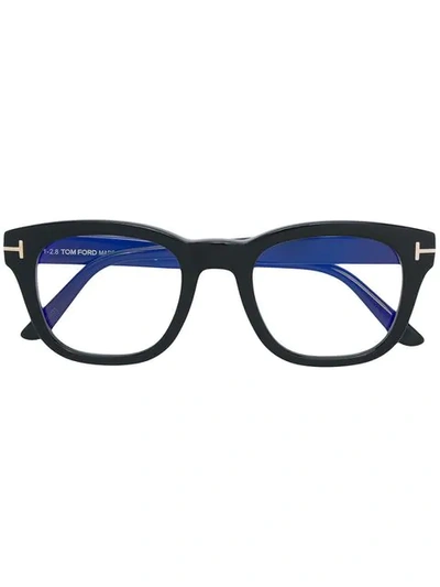 Tom Ford Square Acetate Glasses In Black