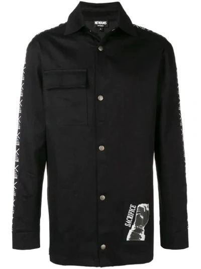 Newams 'nelson Mandela' Denim Shirt In Black