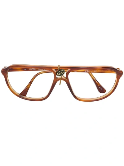 A.n.g.e.l.o. Vintage Cult Rectangular Frame Glasses In Brown