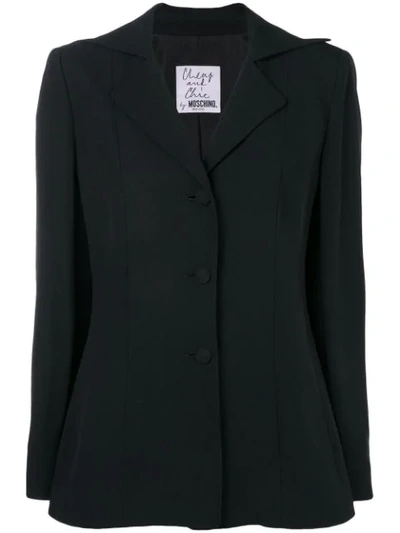 Pre-owned Moschino Vintage Single Breasted Blazer In Black
