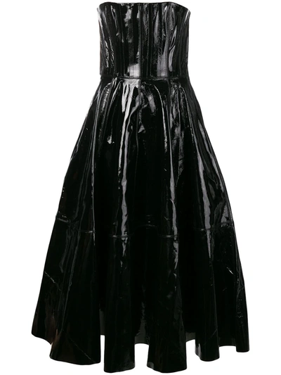 Alex Perry Strapless Midi Dress In Black