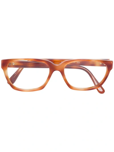 Saint Laurent Yves  Vintage Rectangular Frame Glasses - Orange