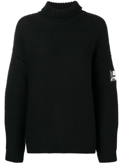 Courrèges Drop Shoulder Roll-neck Sweater - Black