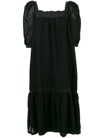 Pre-owned A.n.g.e.l.o. Vintage Cult 1970s Flared Midi Dress In Black
