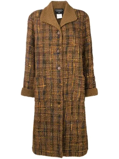 Pre-owned Chanel Vintage Single Breasted Midi Coat - Brown