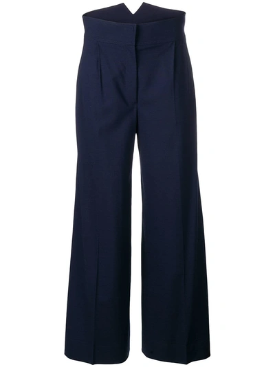 Fendi Vintage High-waist Flared Trousers - Blue