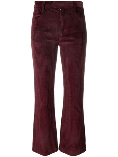 Isabel Marant Cropped Corduroy Trousers In Red