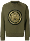 Balmain Copper Lion Crewneck Sweatshirt - Green