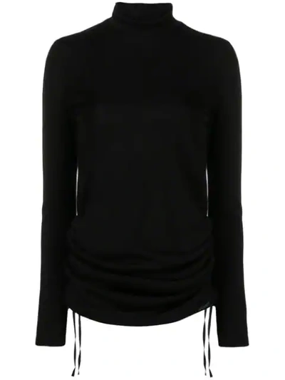 Yohji Yamamoto Roll Neck Longline Sweater In Black